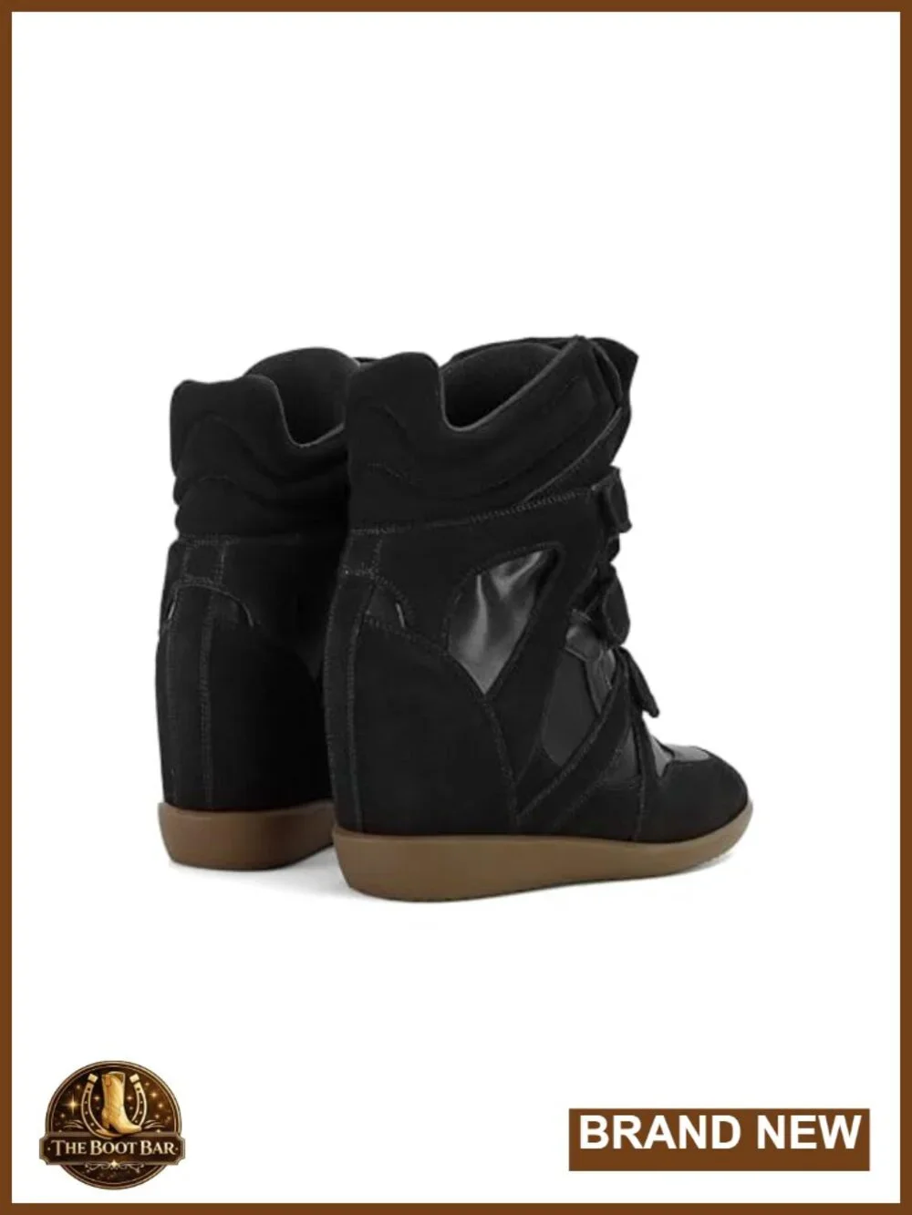 Women's Retro Wedge Sneakers Faux Suede Hook & Loop High Heel Casual Fashion